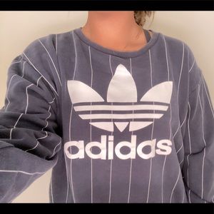 vintage striped adidas crewneck